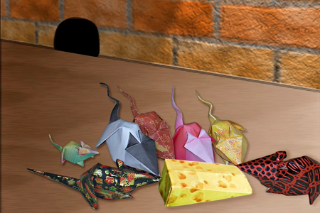 Origami Tanaka Mice feeding