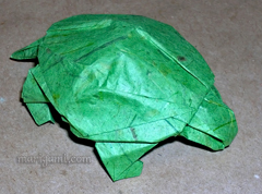 Robert J Lang's Turtle<br>folded with Mulberry paper